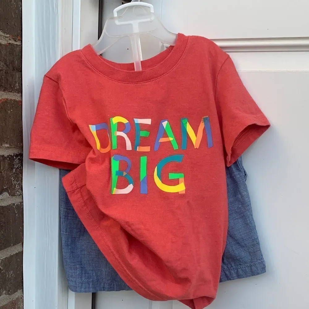 Take 50% OFF- Cat & Jack  2pcs Dream Big T-Shirt and shorts, Size-4T